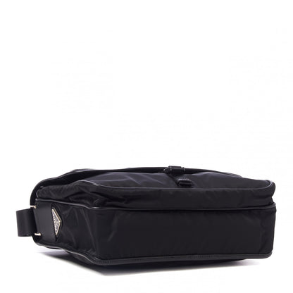 Prada Tessuto Nylon Saffiano Logo Messenger Bag Black 4 of 9