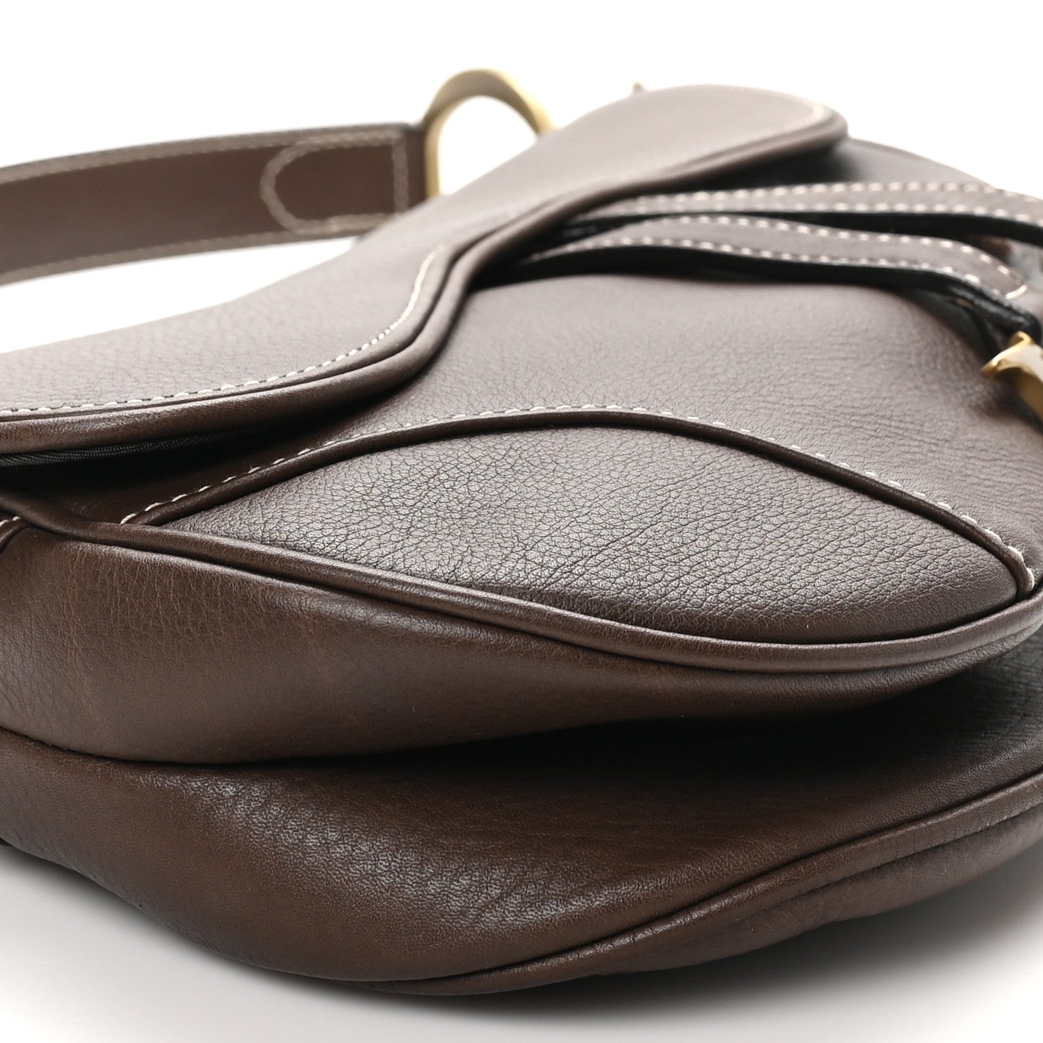 Christian Dior Calfskin Saddle Bag Brown 9 of 10