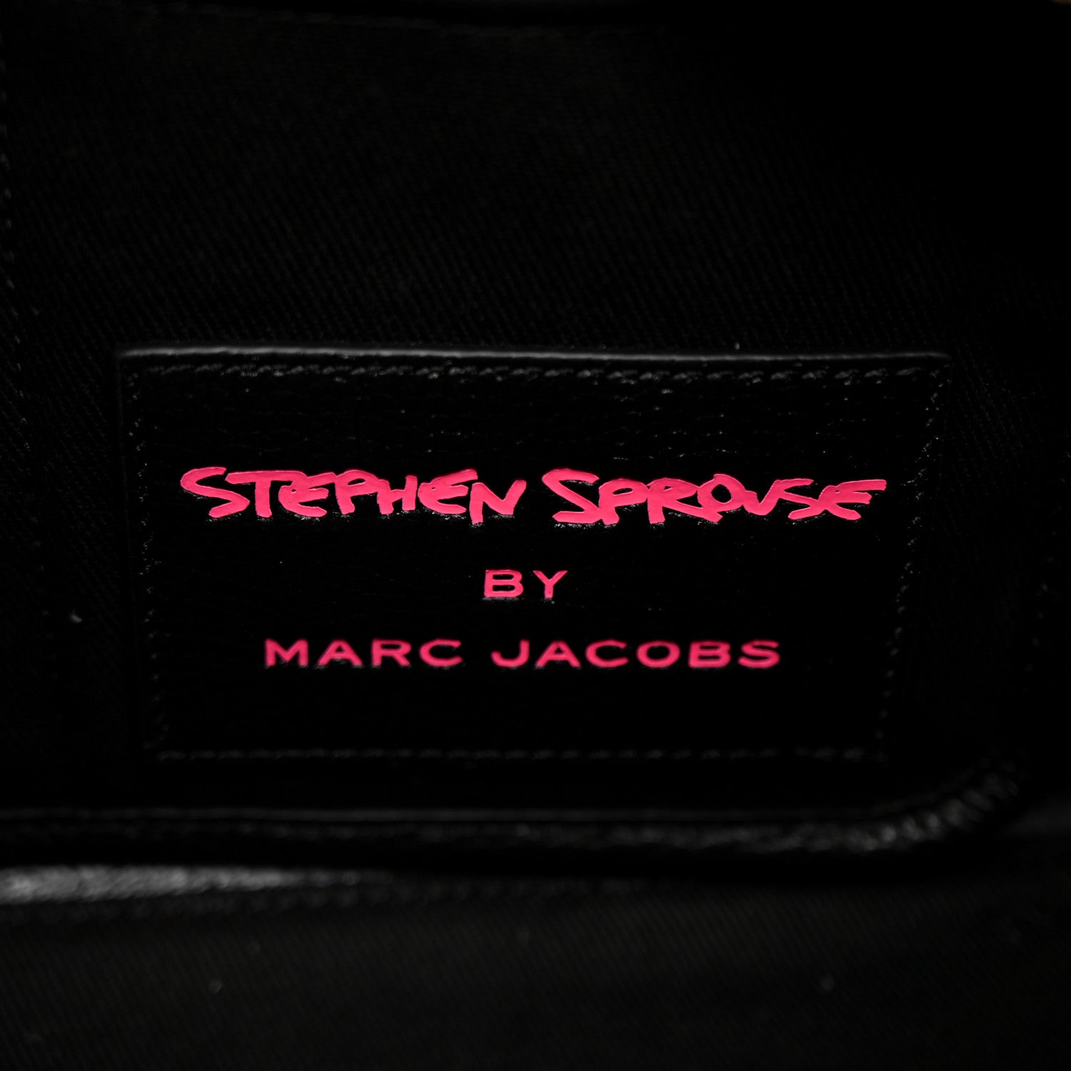 Marc Jacobs X STEPHEN SPROUSE Grained Calfskin Medium The Tote Bag Pink 6 of 11