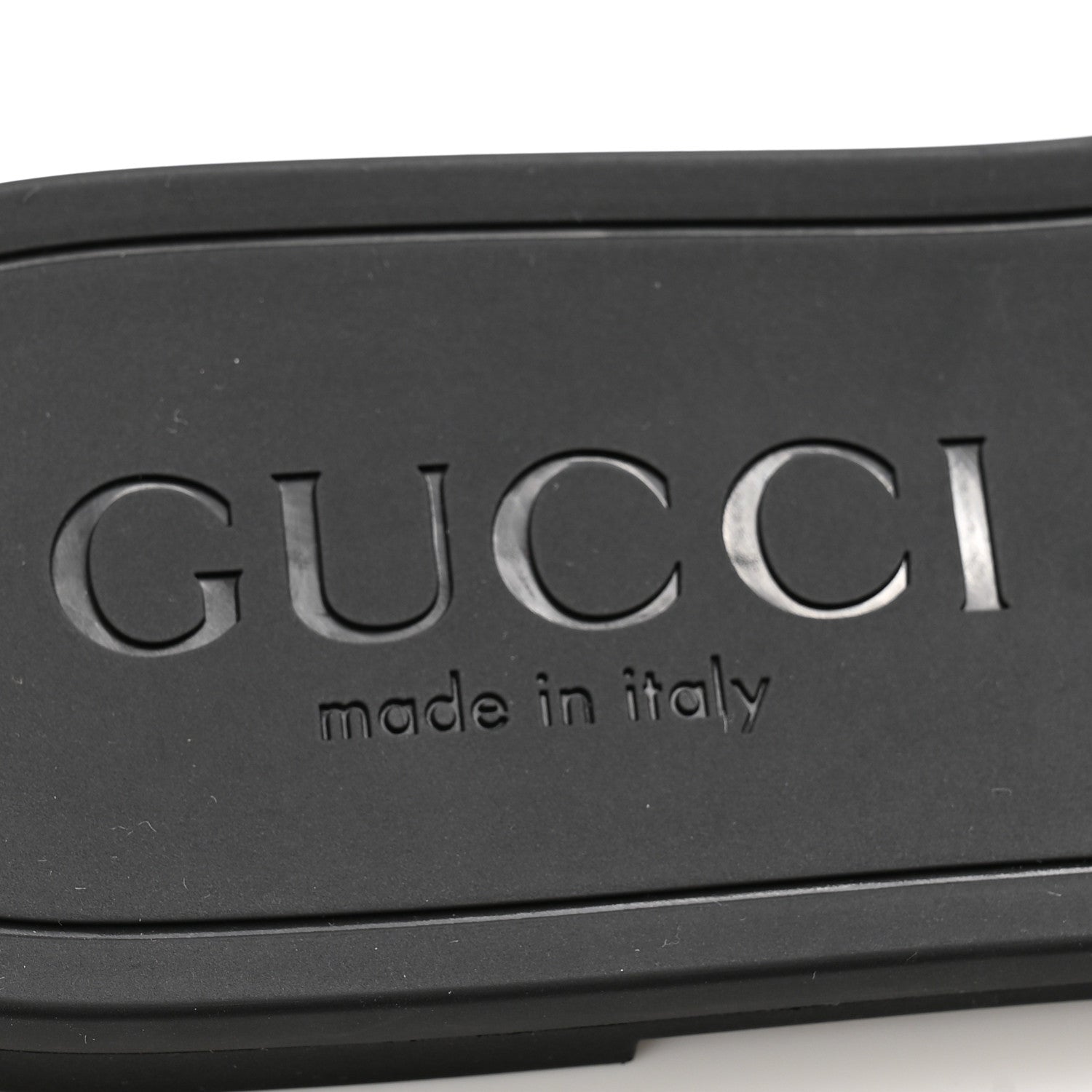 Gucci Rubber Womens Interlocking G Slide Sandals Black 6 of 9