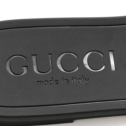 Gucci Rubber Womens Interlocking G Slide Sandals Black 6 of 9