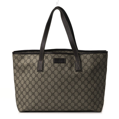 Gucci GG Supreme Monogram Medium Zippered Shopping Tote Dark Brown 1 of 10