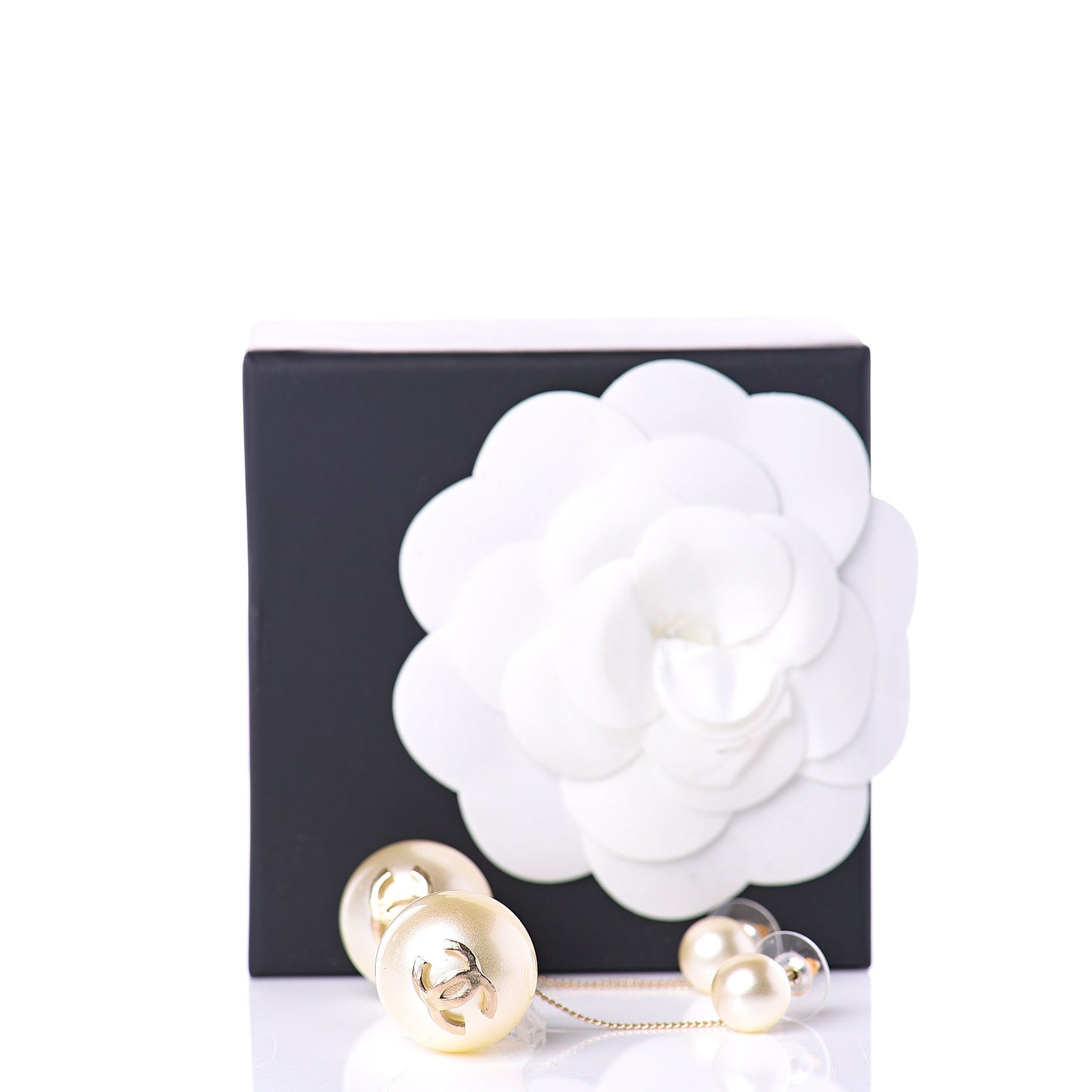Pearl CC Drop Earrings Gold