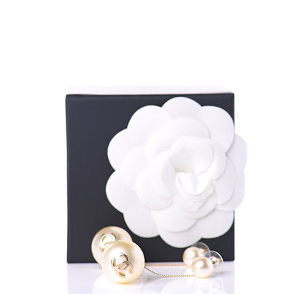 Chanel Pearl CC Drop Earrings Gold 5 of 5