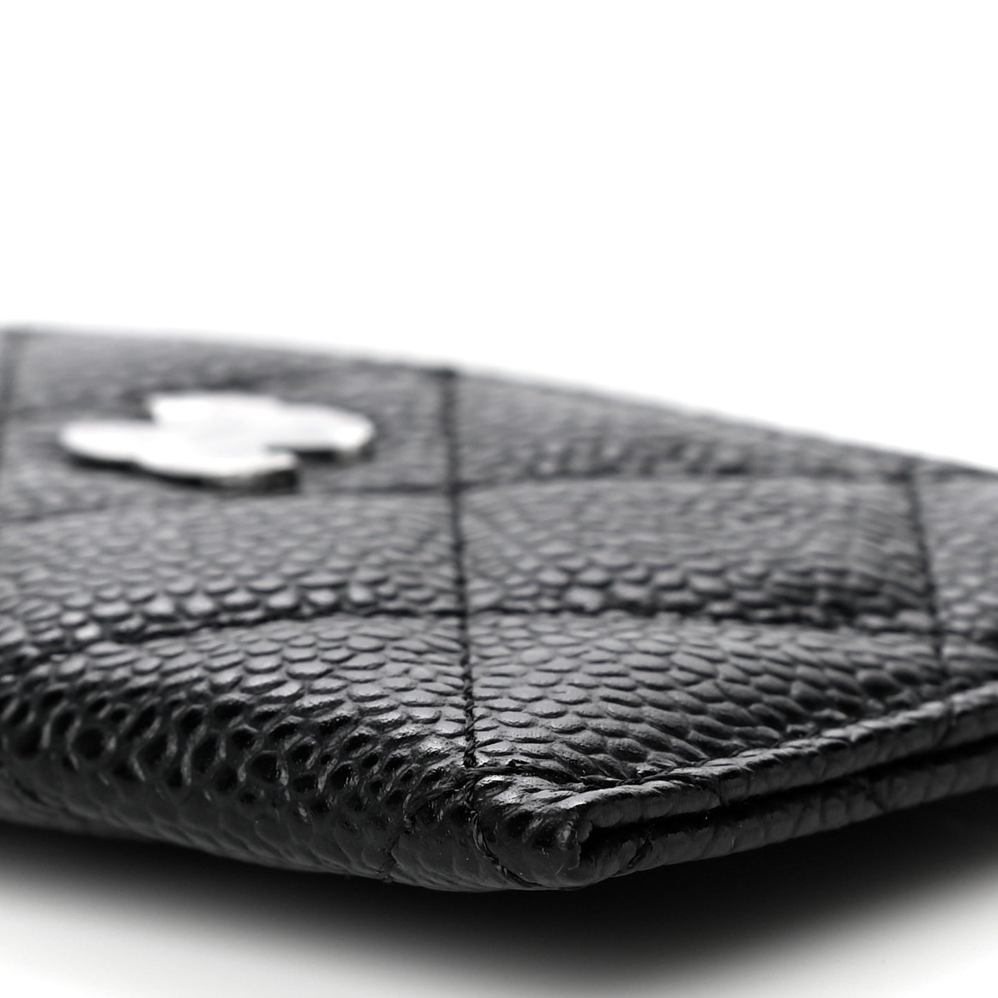 Caviar Quilted Card Holder Black