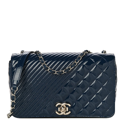 Chanel Patent Quilted Small Coco Boy Flap Navy 1 of 12