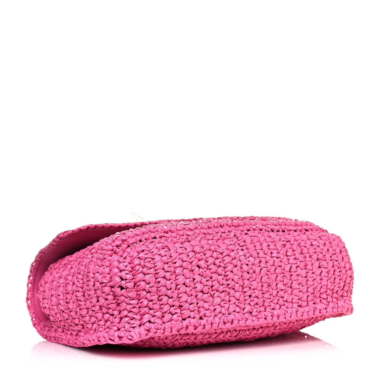 Raffia Calfskin Monogram Medium Niki Chain Satchel Bright Pink
