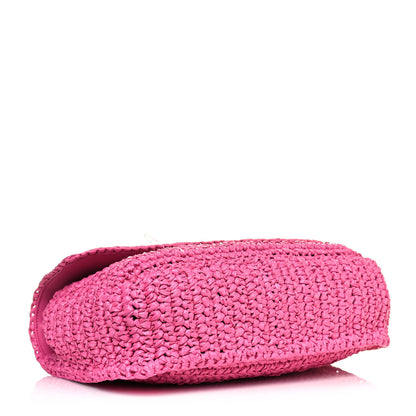 Saint Laurent Raffia Calfskin Monogram Medium Niki Chain Satchel Bright Pink 4 of 14