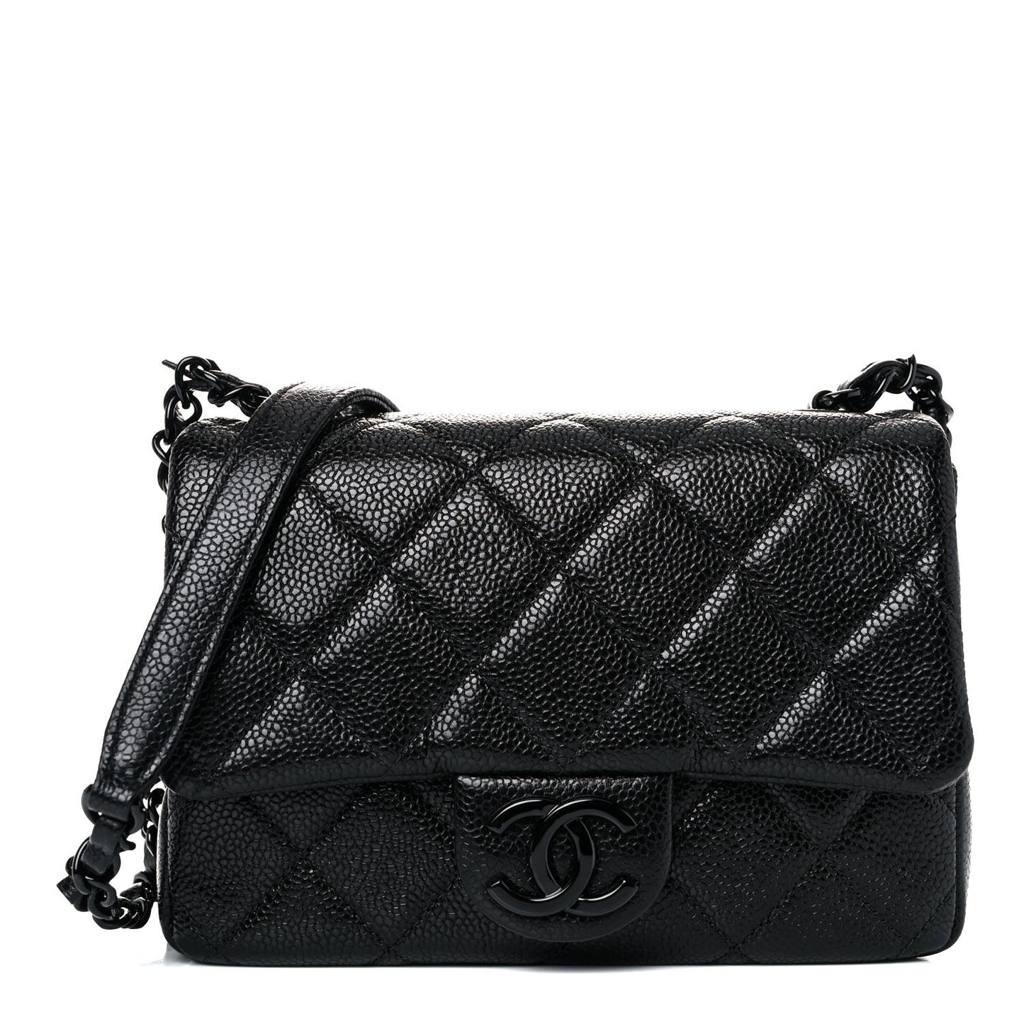 Caviar Quilted Incognito Mini Square Flap Black