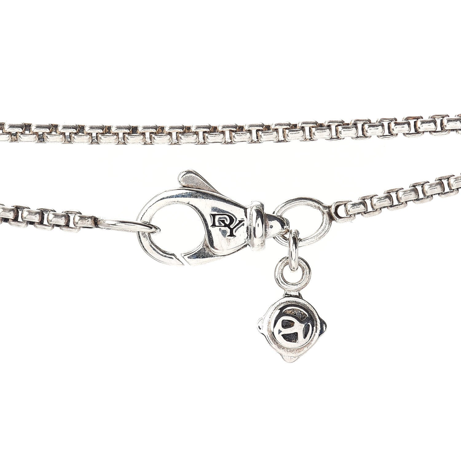 David Yurman Sterling Silver 14K Yellow Gold Logo Station Necklace 36" 4 of 4