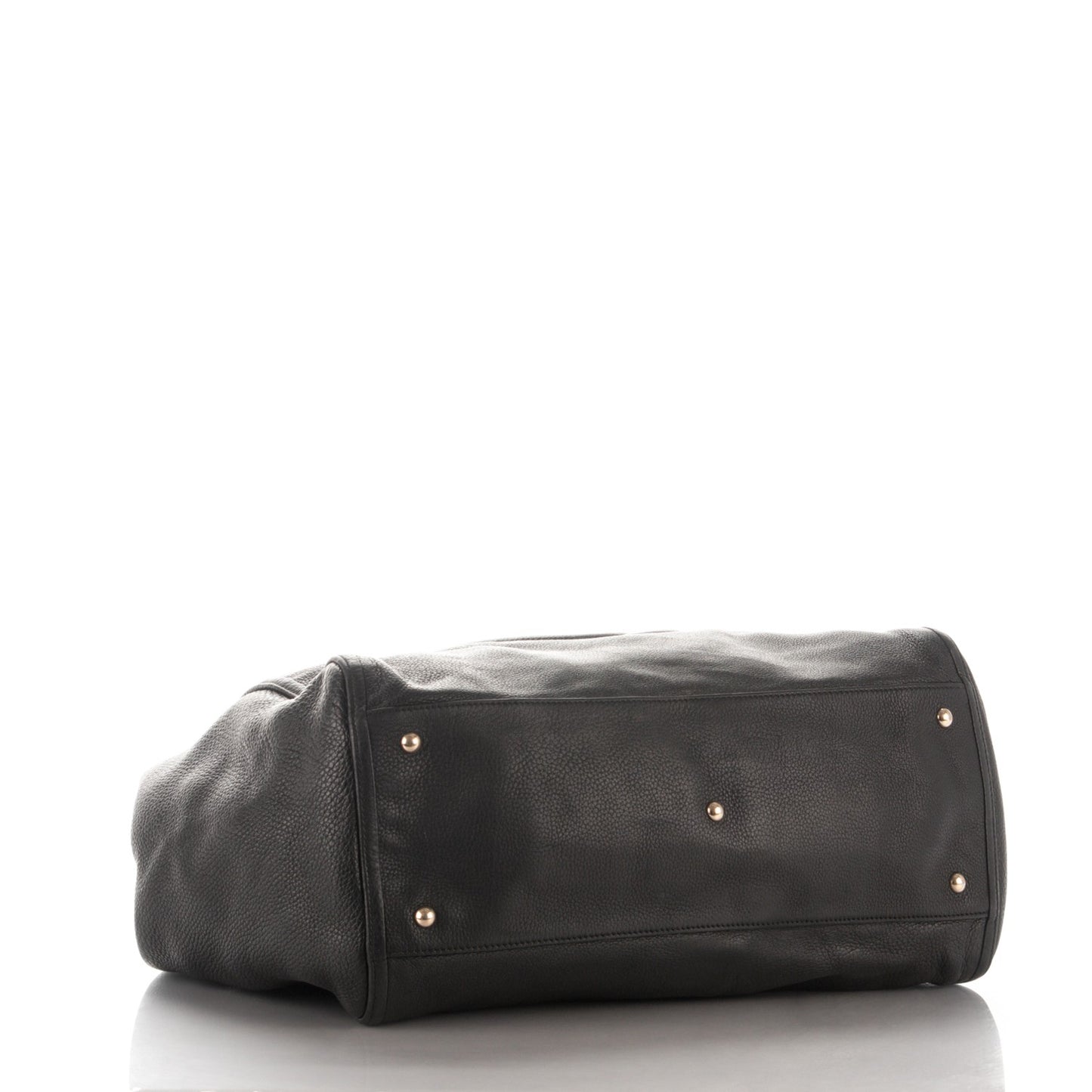 Pebbled Calfskin Large Soho Shoulder Bag Black