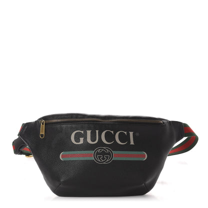 Gucci Grained Calfskin Logo Belt Bag Black 1 of 11