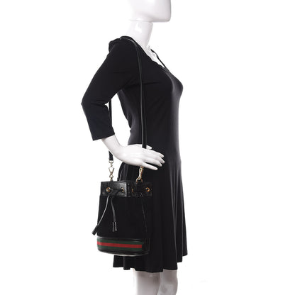 Gucci Suede Patent Web Small Ophidia Bucket Bag Black 2 of 10