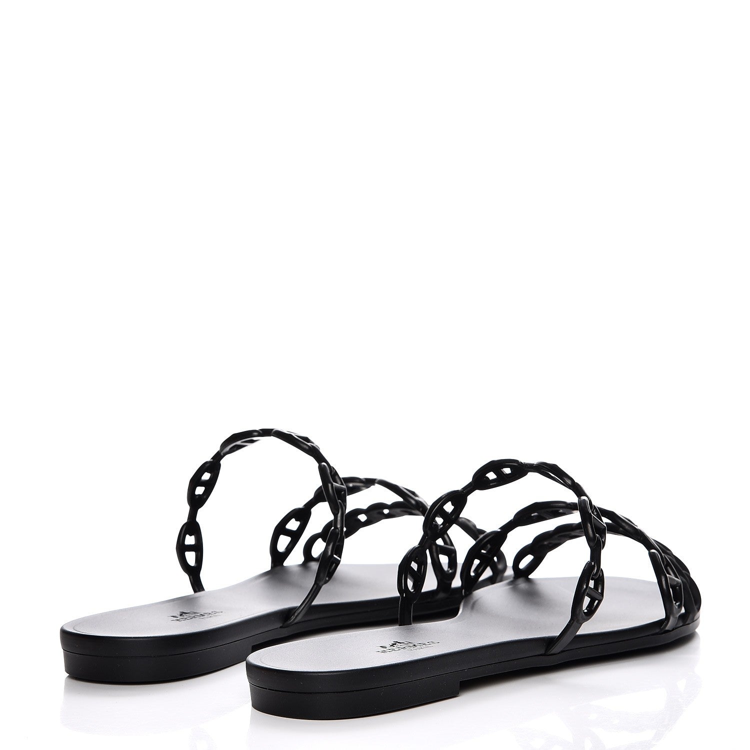 Hermes Rubber Chaine d'Ancre Rivage Sandals 38 Black 4 of 8