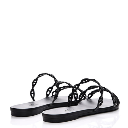 Hermes Rubber Chaine d'Ancre Rivage Sandals 38 Black 4 of 8