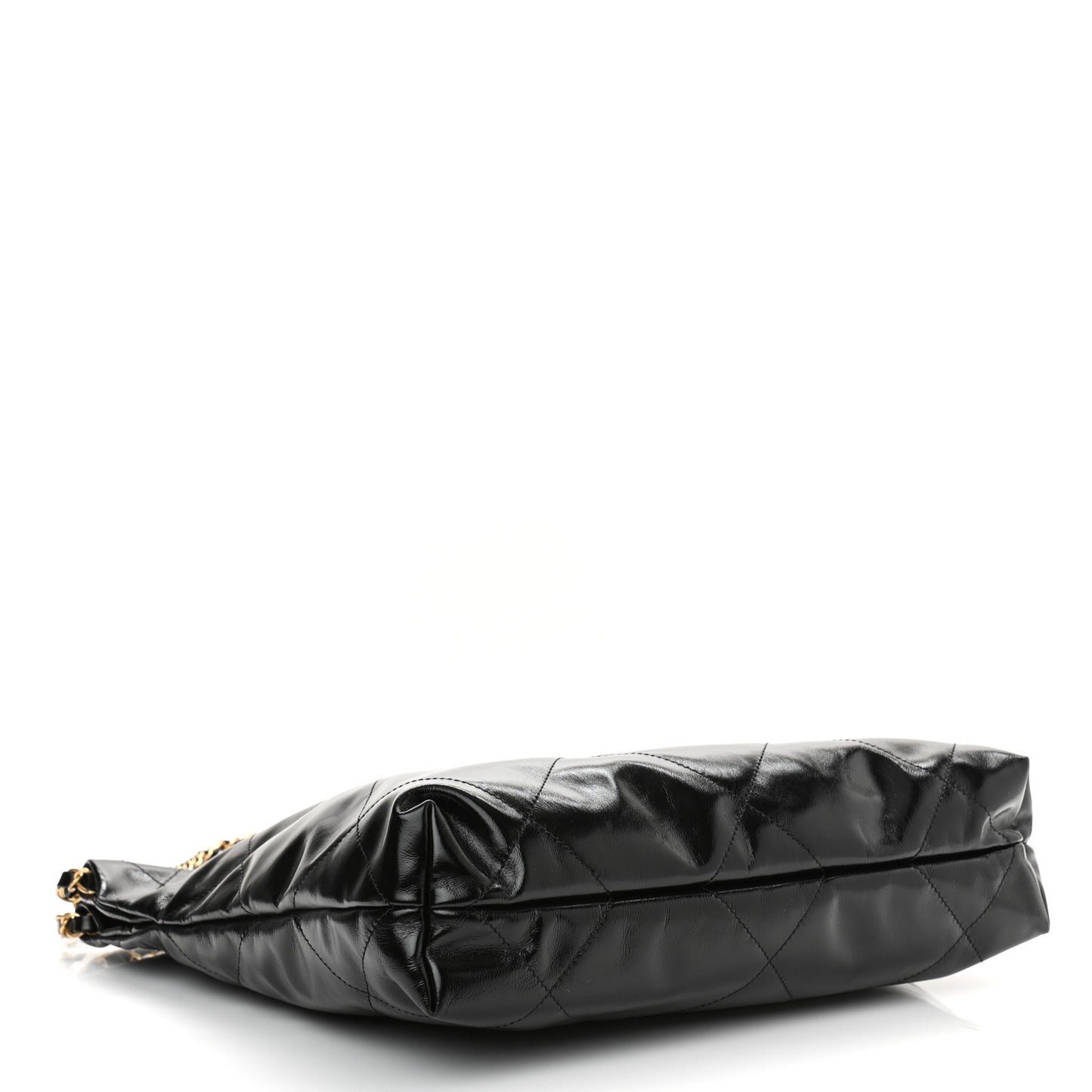 Shiny Calfskin Quilted Small Chanel 22 Black
