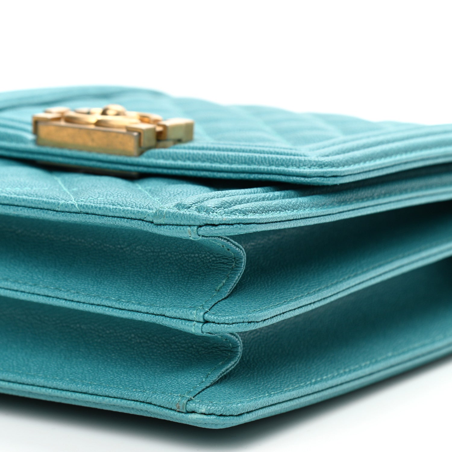 Chanel Caviar Quilted North South Boy Flap Turquoise 10 of 10