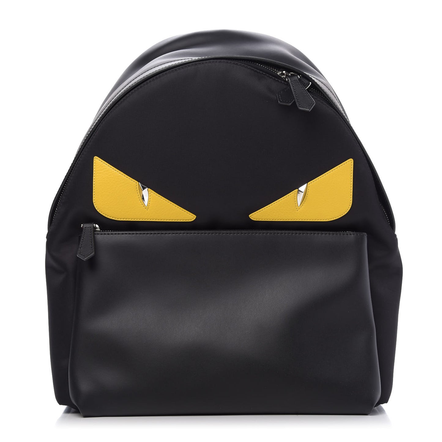 Nylon Vitello Liberty Vitello Dolce Monster Eyes Rounded Backpack Black Sunflower