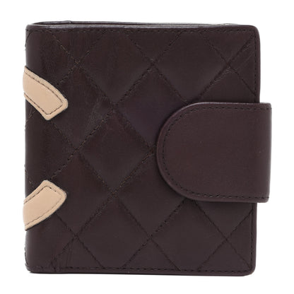 Chanel Calfskin Quilted Cambon Bi-fold Wallet Brown 1 of 10
