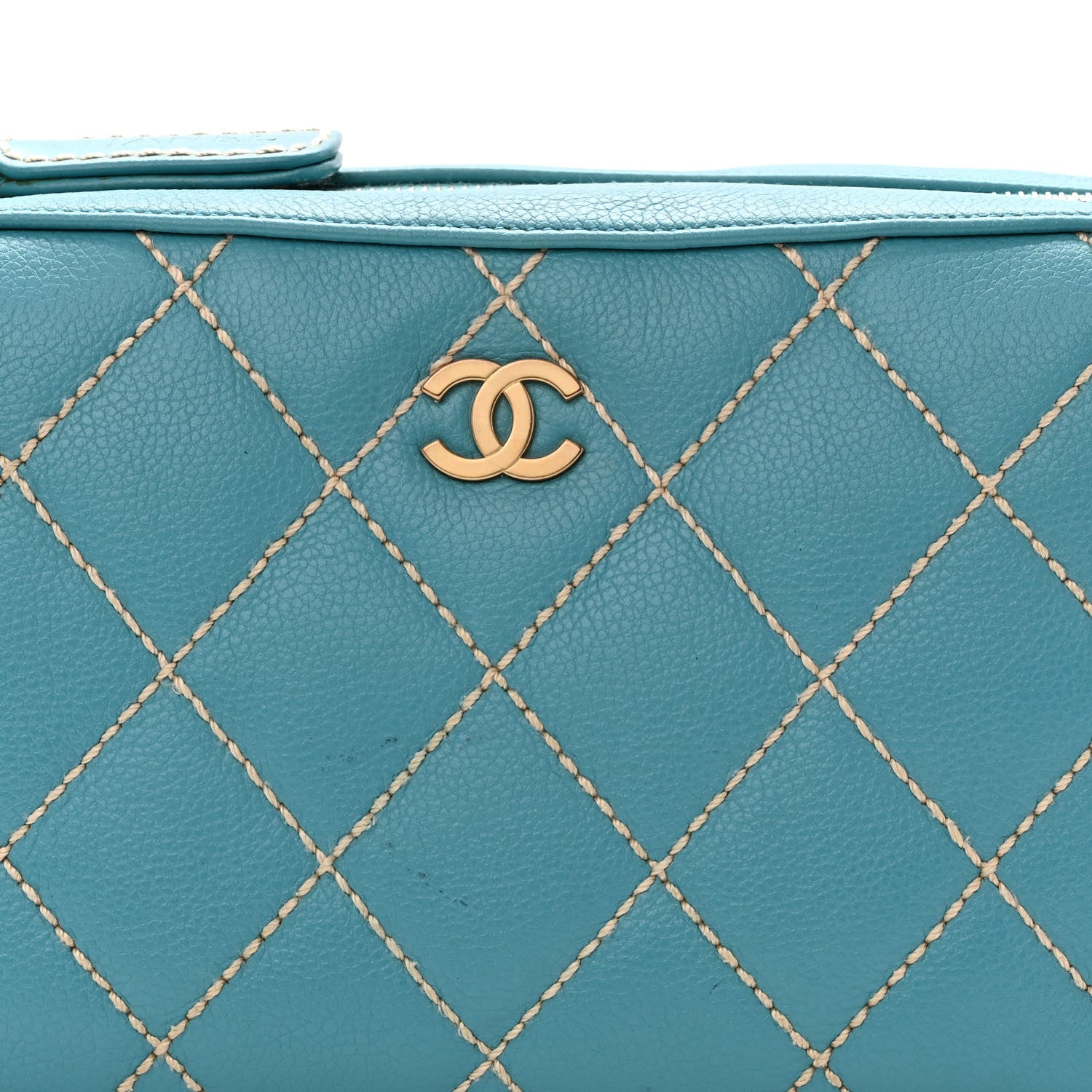 Chanel Calfskin Wild Stitch Surpique Hobo Blue 5 of 11
