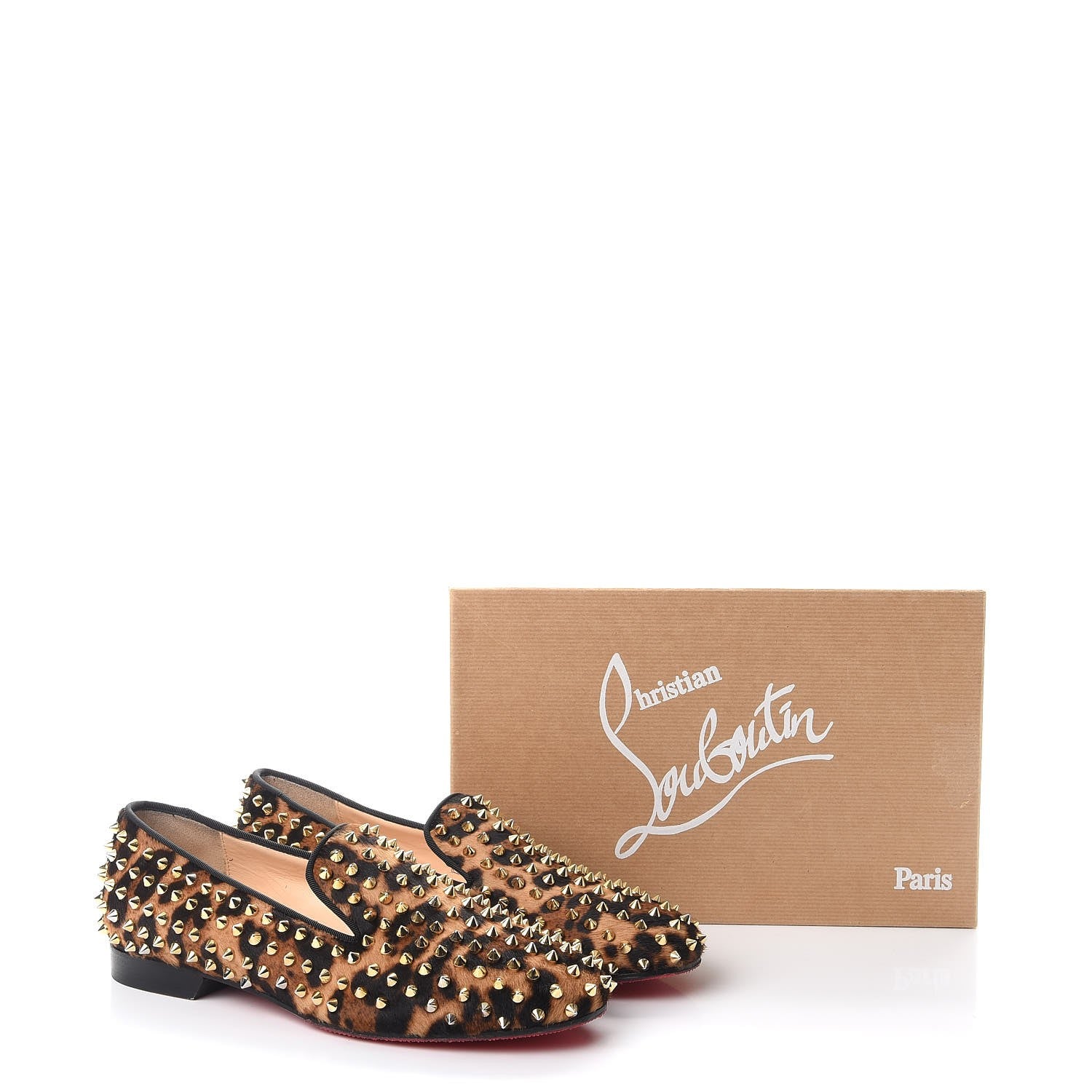 Christian Louboutin Leopard Print Pony Hair Rolling Spikes Luxor Loafers Flats 40 12 of 12