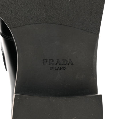 Prada Spazzolato Mary Jane T Strap 40mm Loafers 38 Black 7 of 10