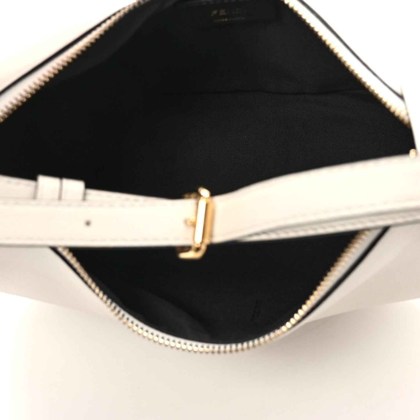 Vitello Grace Matte Small Fendigraphy Hobo Bag White Ice