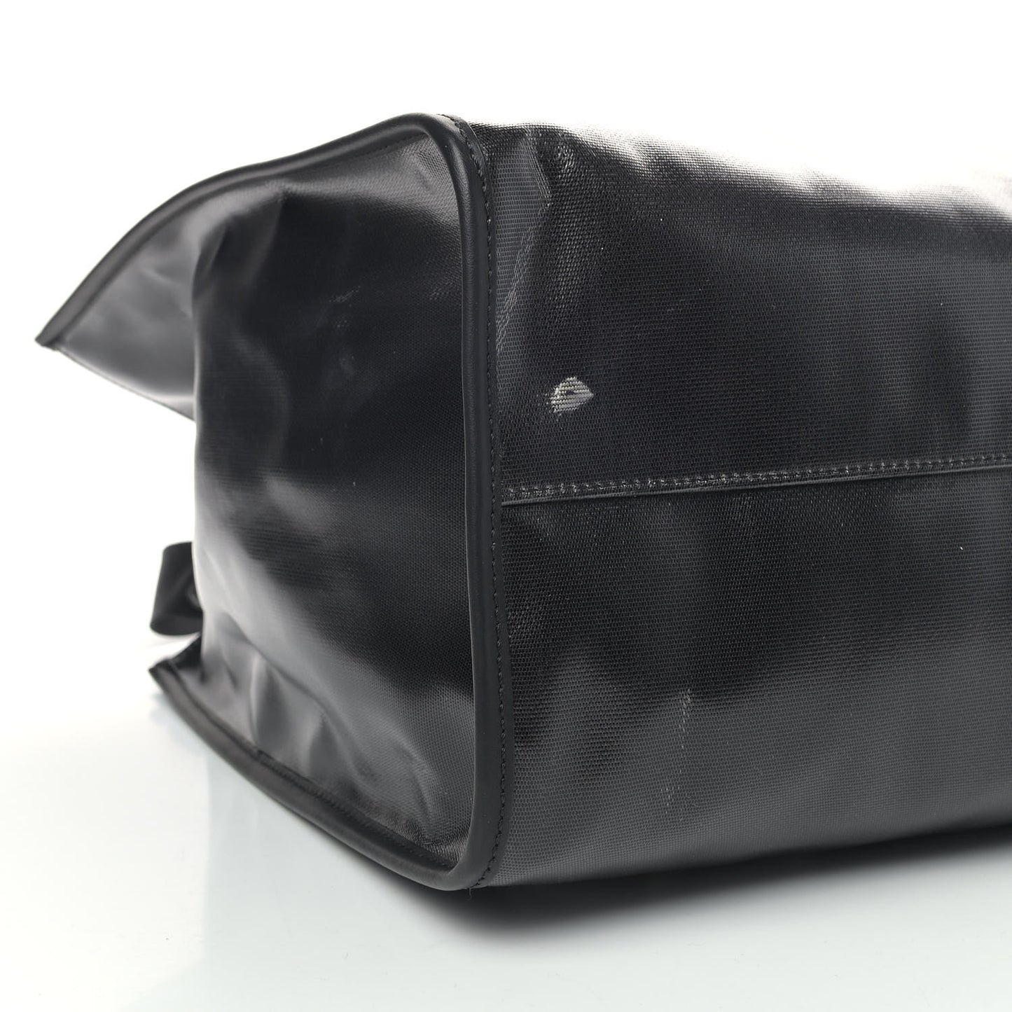 X SARAH COLEMAN Coated Canvas FF Fish Eye Logo Shopping Tote Black White