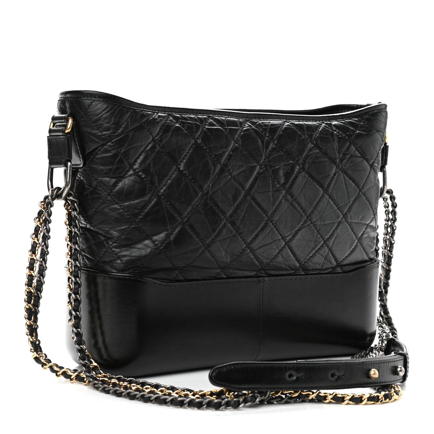 Chanel Aged Calfskin Quilted Medium Gabrielle Hobo Black 3 of 10