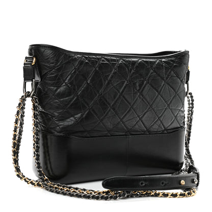Chanel Aged Calfskin Quilted Medium Gabrielle Hobo Black 3 of 10