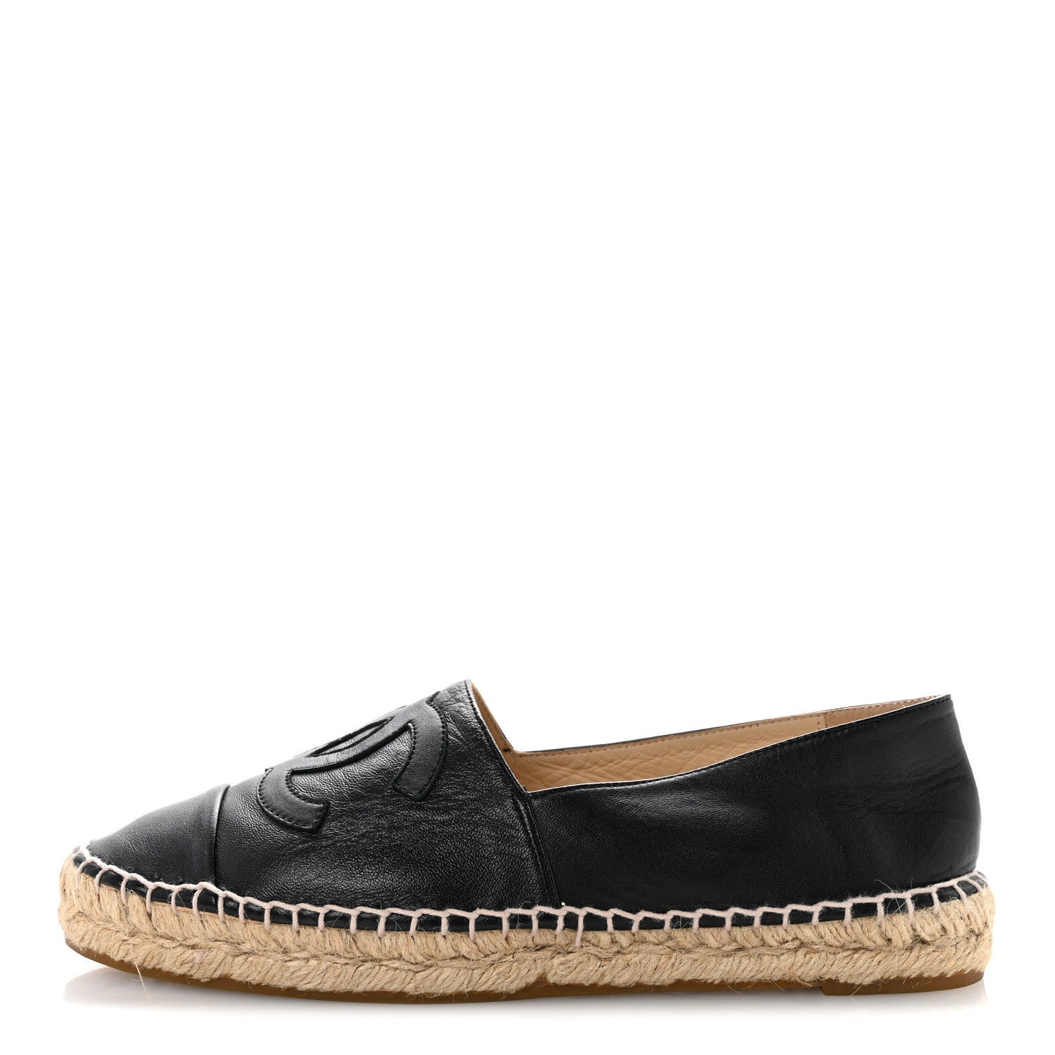 Chanel Lambskin CC Espadrilles 38 Black 1 of 10