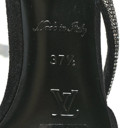 Louis Vuitton Suede Goat Rhinestone Appeal Sandals 37.5 Black 7 of 8