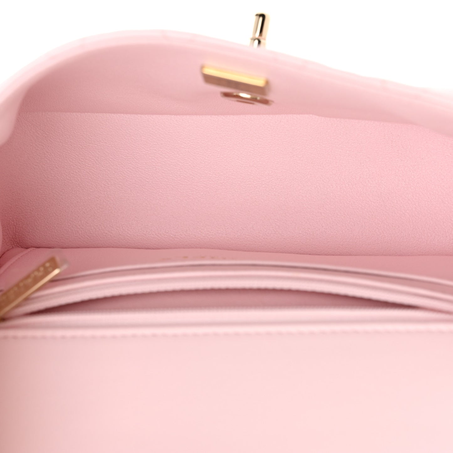 Lambskin Quilted Mini Top Handle Rectangular Flap Light Pink