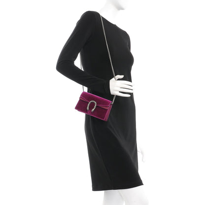 Gucci Velvet Super Mini Dionysus Shoulder Bag Fuchsia Violet Cyclamen 3 of 8
