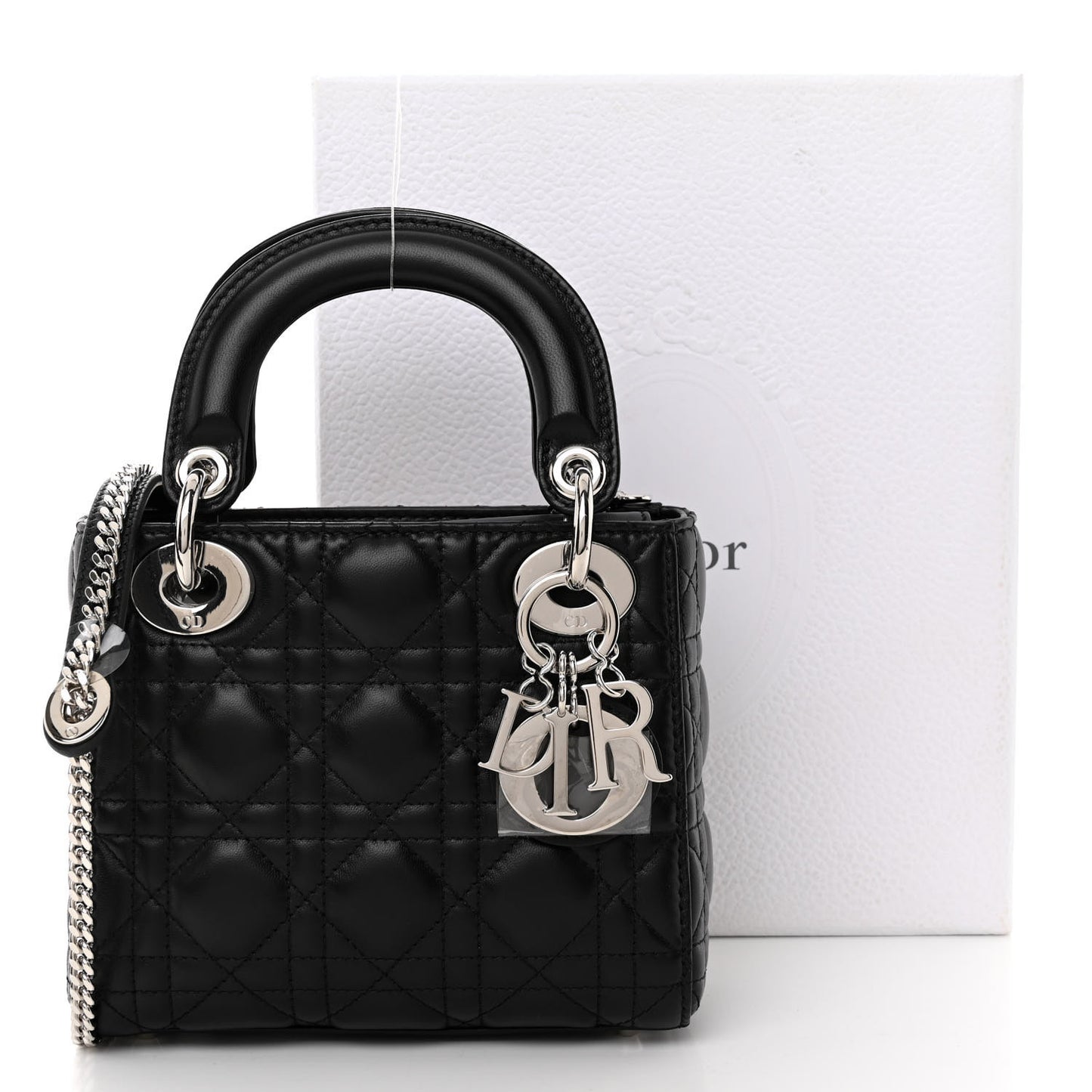 Lambskin Cannage Mini Lady Dior Black