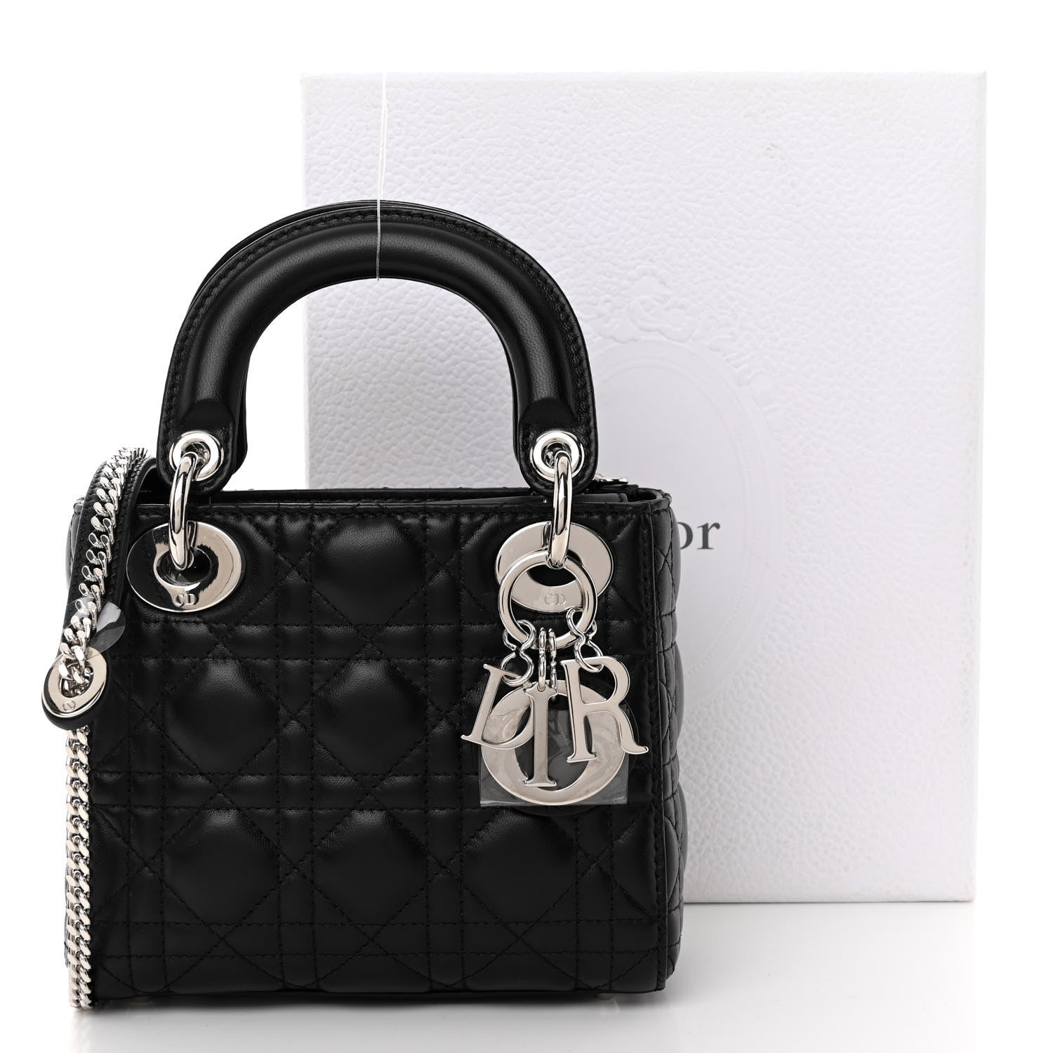 Christian Dior Lambskin Cannage Mini Lady Dior Black 3 of 10