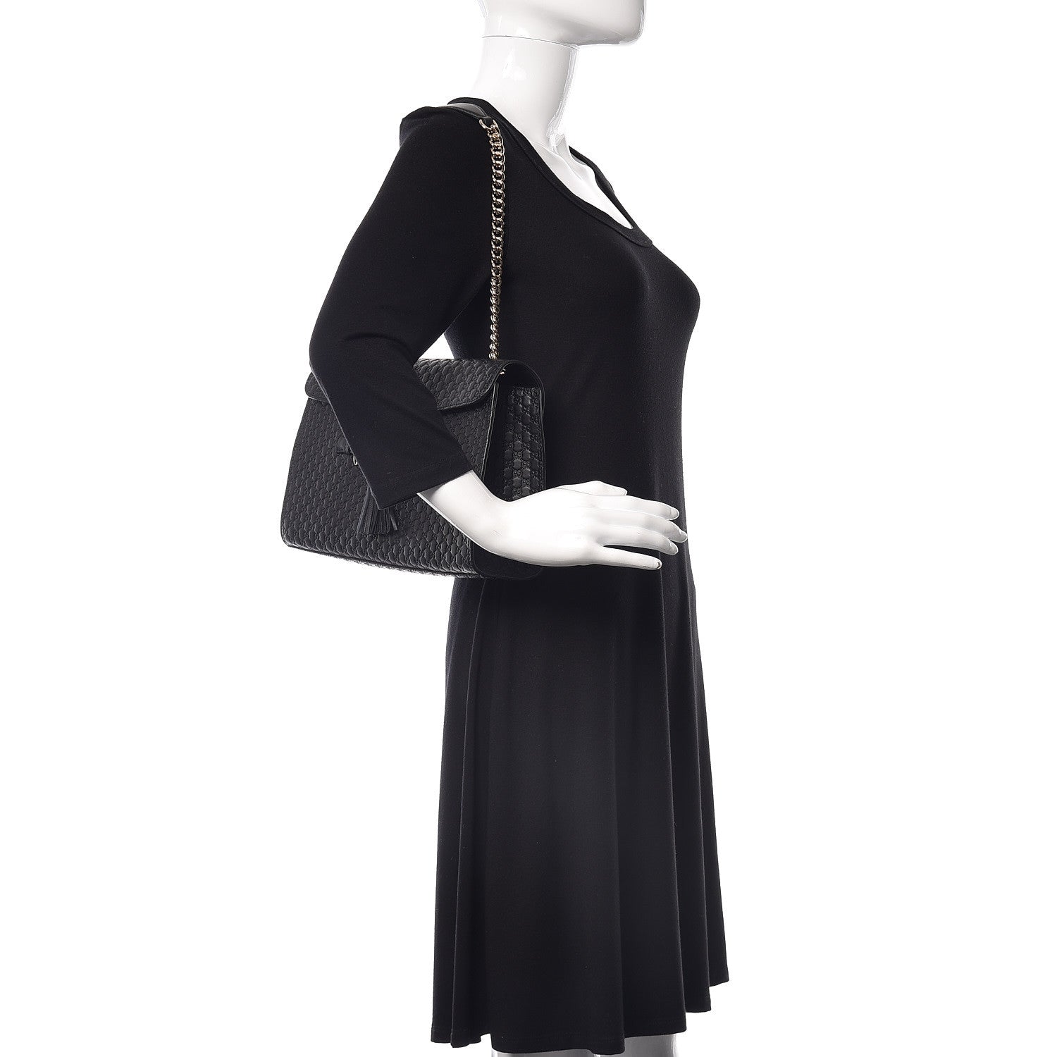 Gucci Microguccissima Medium Emily Chain Shoulder Bag Black 2 of 9