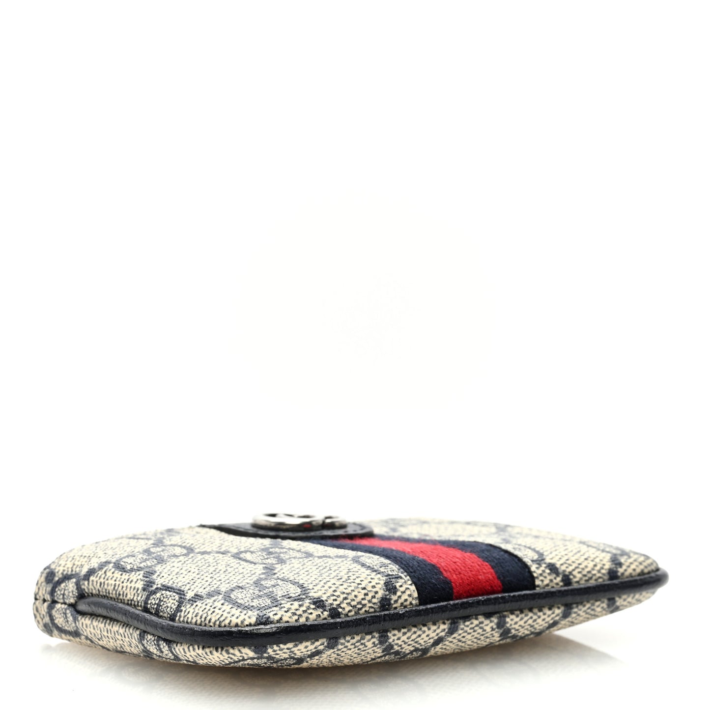 GG Supreme Monogram Web Ophidia Key Case Beige Blue