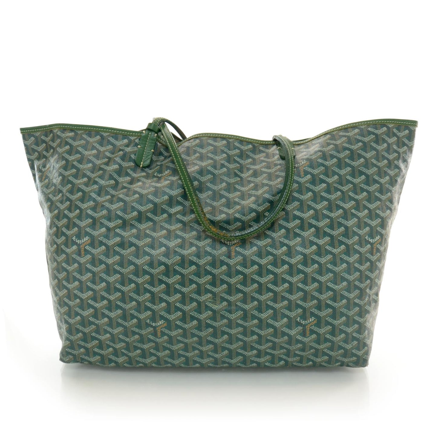 Goyardine Saint Louis GM Green w Orange Stripe