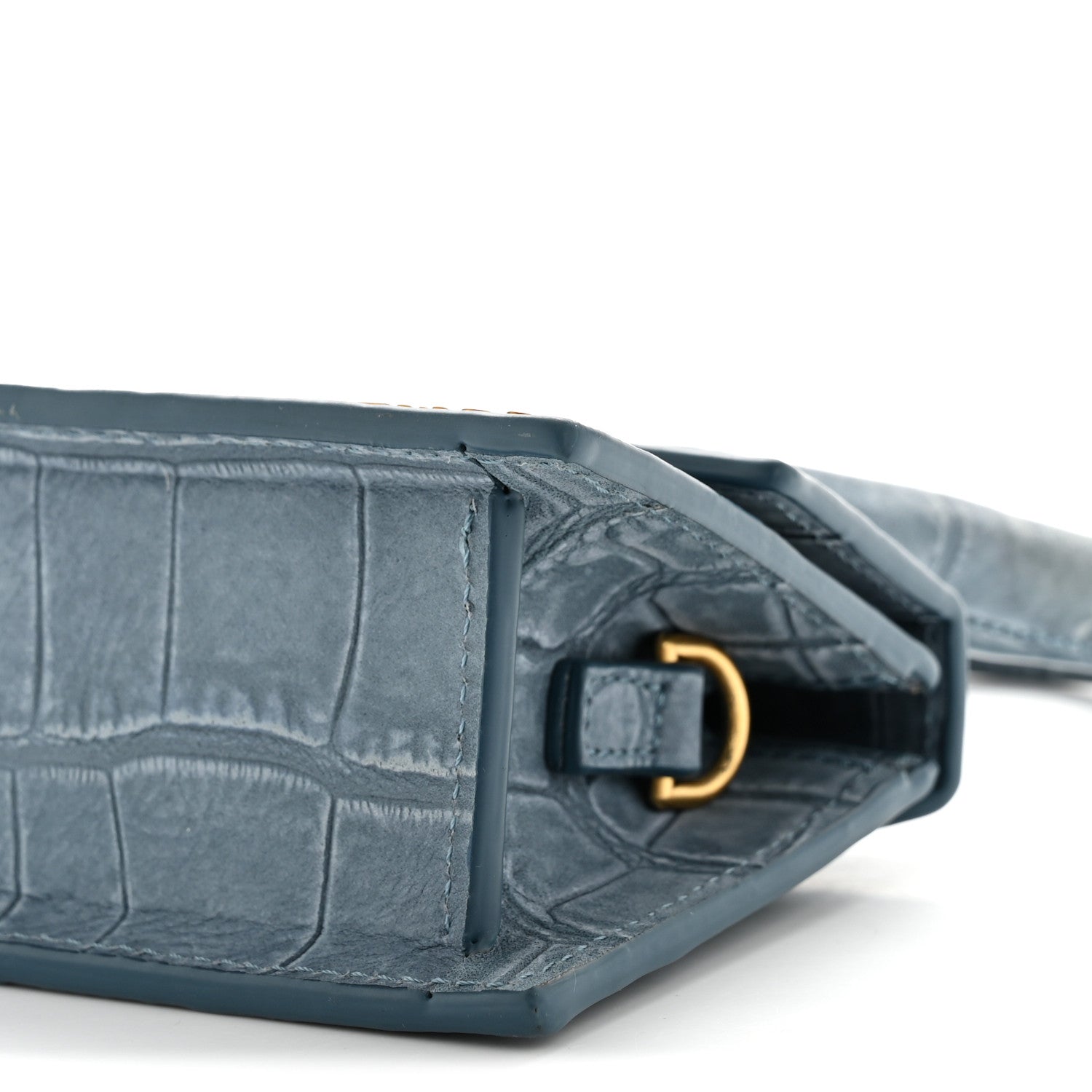 Jacquemus Suede Crocodile Embossed Le Chiquito Blue 9 of 9
