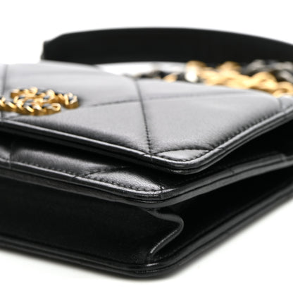 Chanel Lambskin Quilted Chanel 19 Wallet On Chain WOC Black 11 of 12