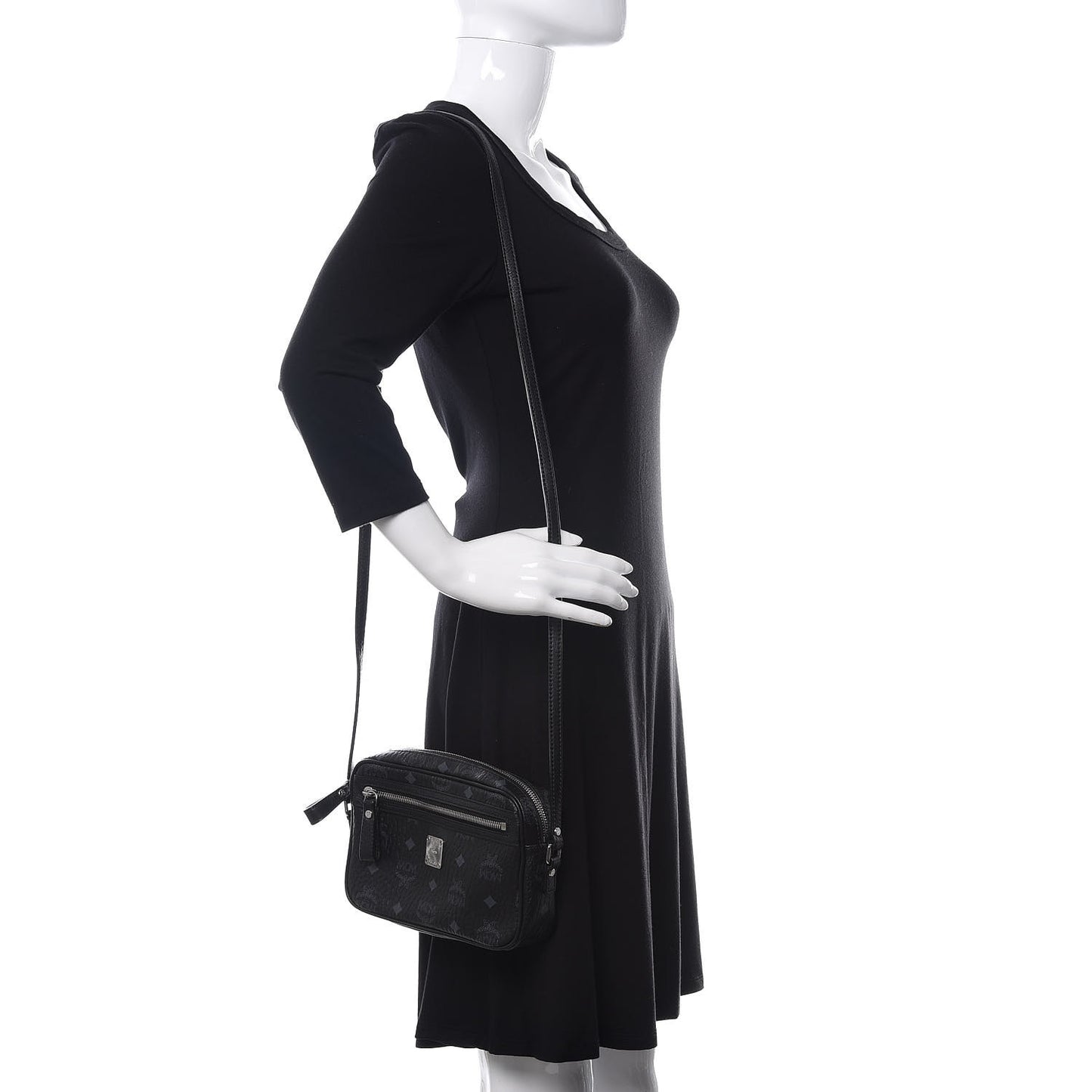 Visetos Small Heritage Line Camera Crossbody Bag Black