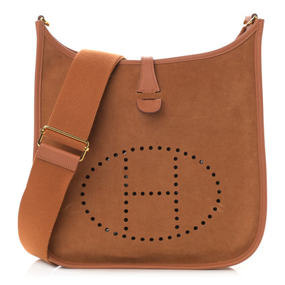 Hermes Grizzly Calfskin Swift Evelyne III PM Chamois Gold 1 of 14