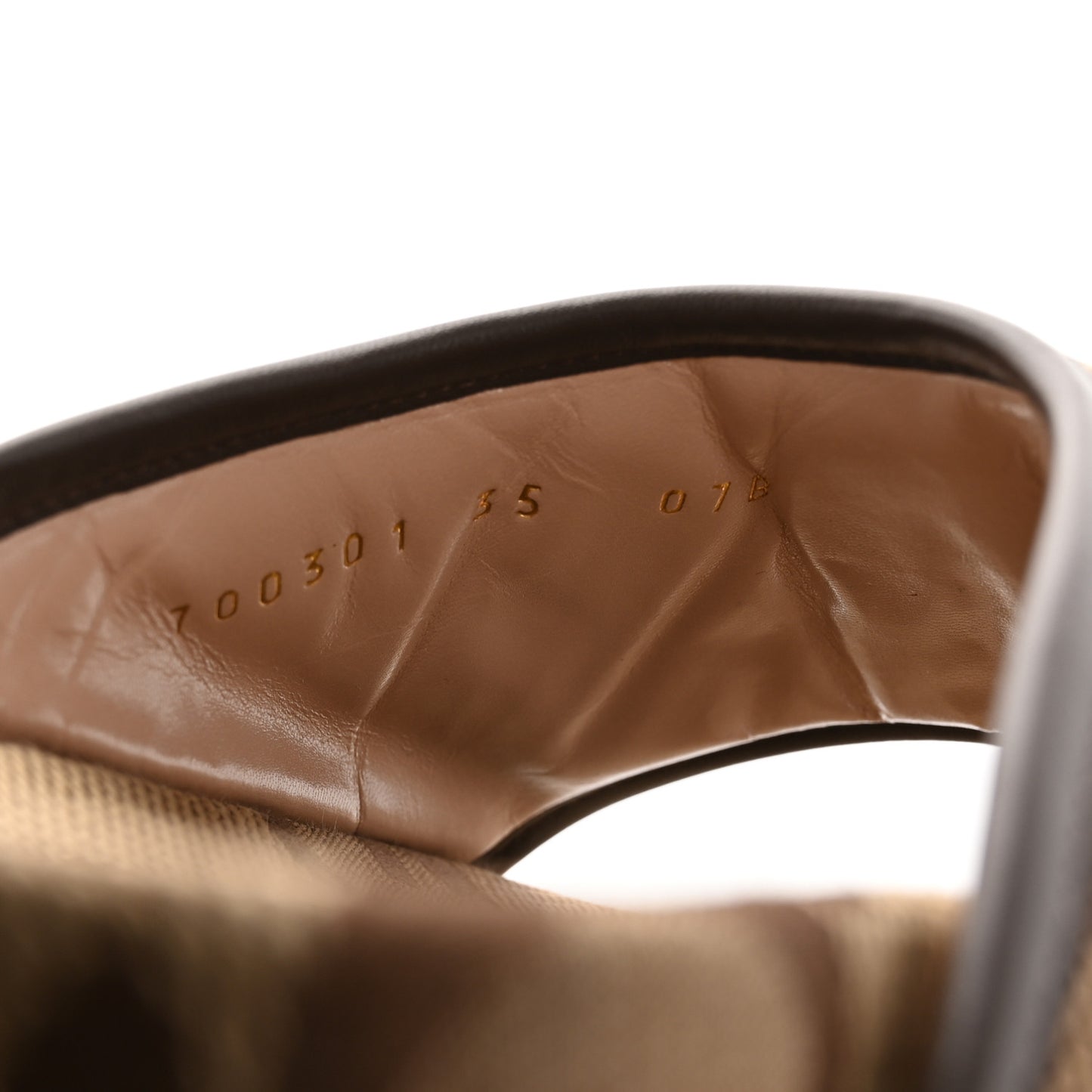 Monogram Jumbo GG Nappa Samoa Platform 40mm Slide Sandals 35 Camel Ebony New Acero
