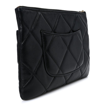 Chanel Goatskin Quilted Chanel 19 Pouch Black 3 of 9