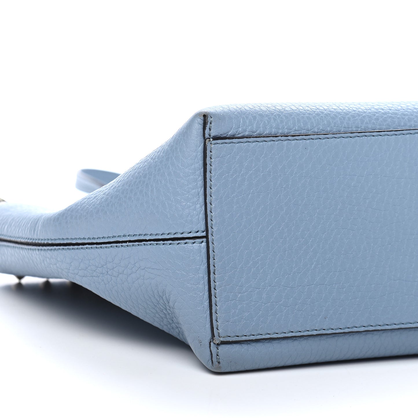 Grained Calfskin Small Rockstud Shoulder Tote Niagara
