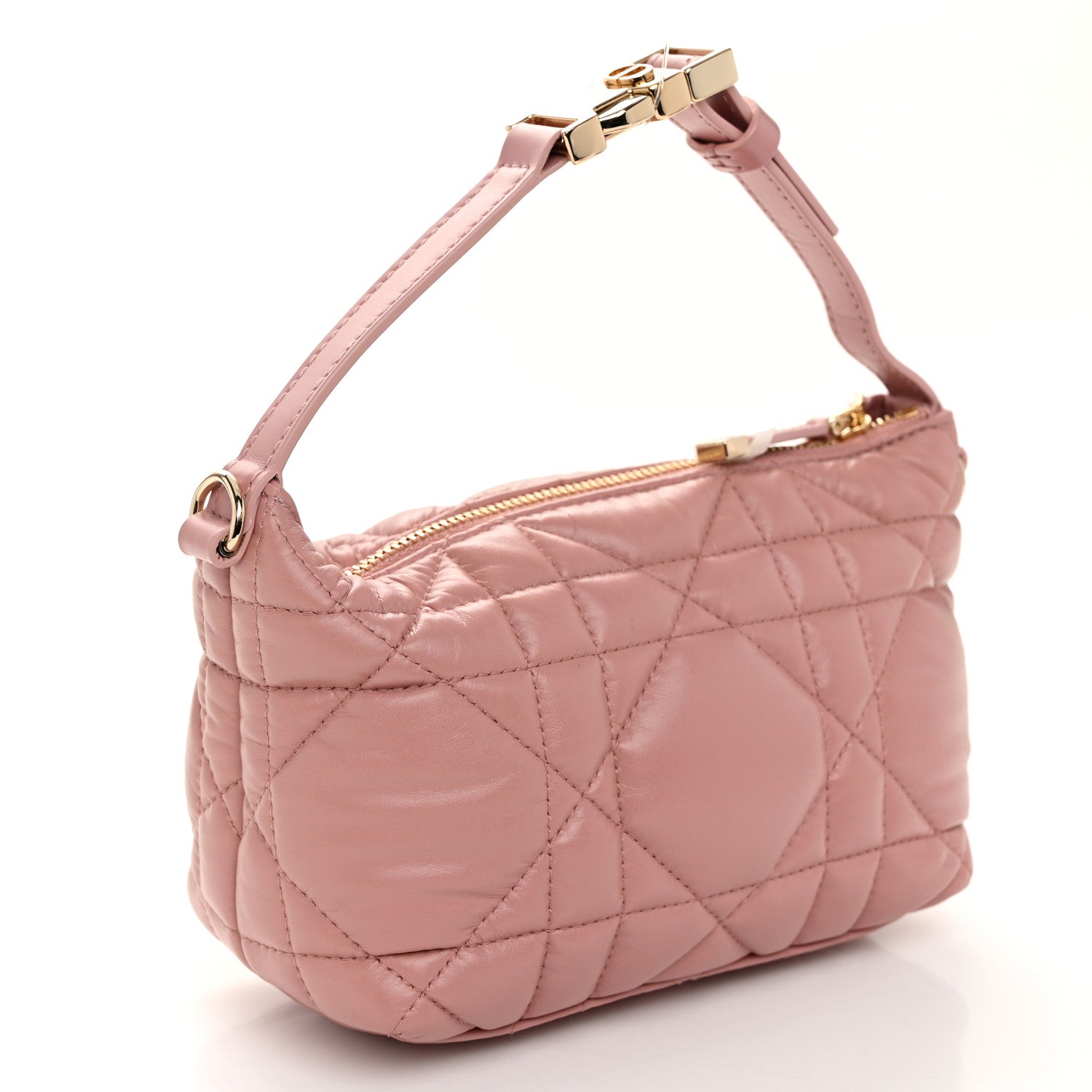 Christian Dior Calfskin Macrocannage Small Diortravel Nomad Pouch Old Rose 3 of 10