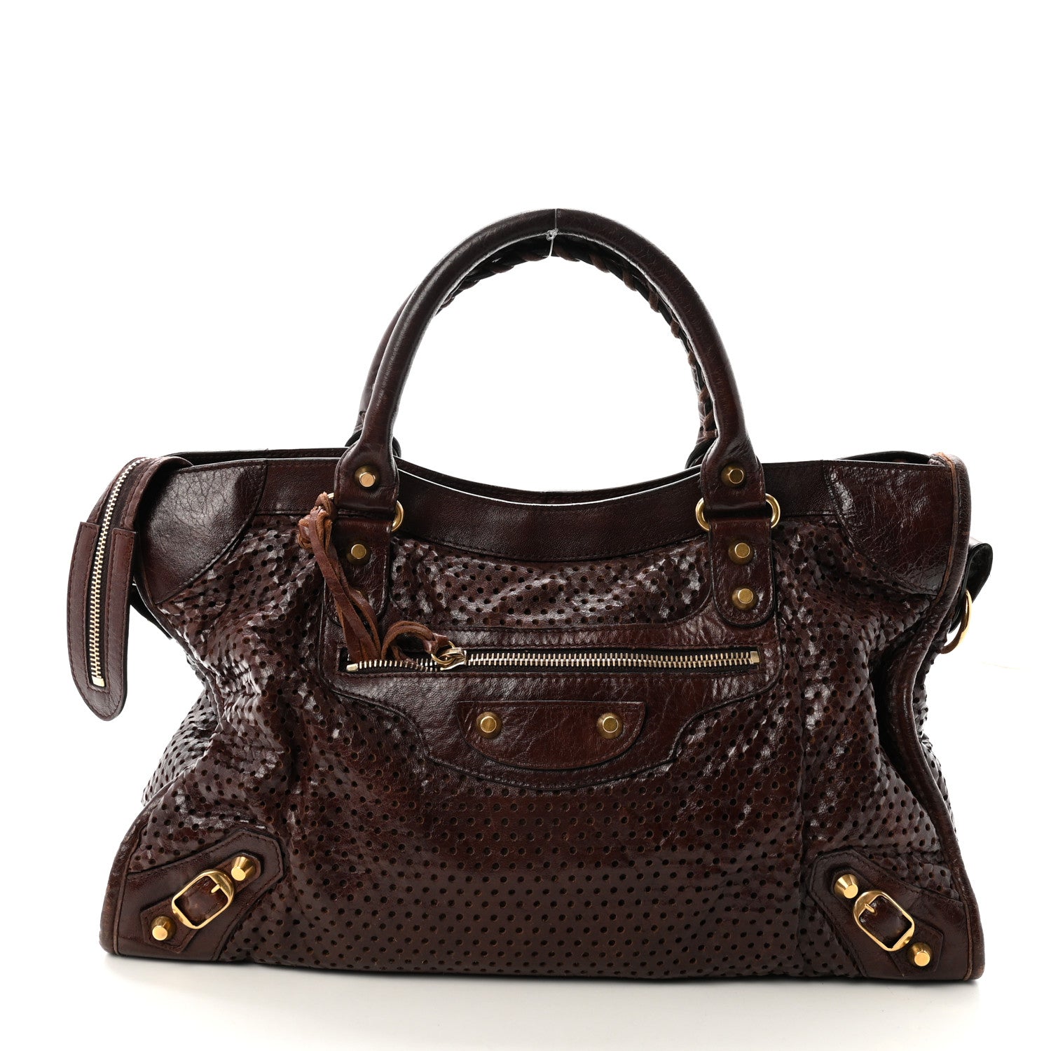 Balenciaga Agneau Classic Gold Hardware Perforated Dot City Charbon 1 of 11