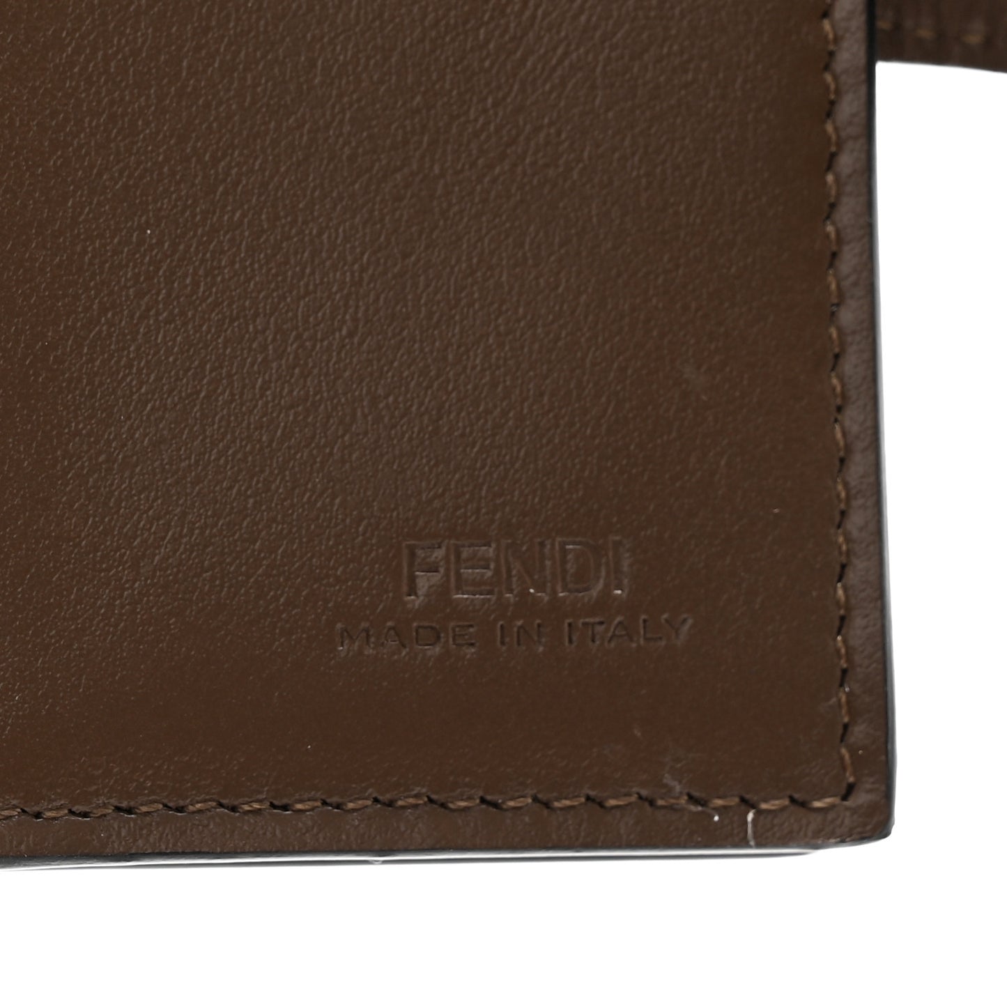 Vitello Soft F is Fendi Bi-Color FF 1974 Embossed Compact Wallet Maya Black