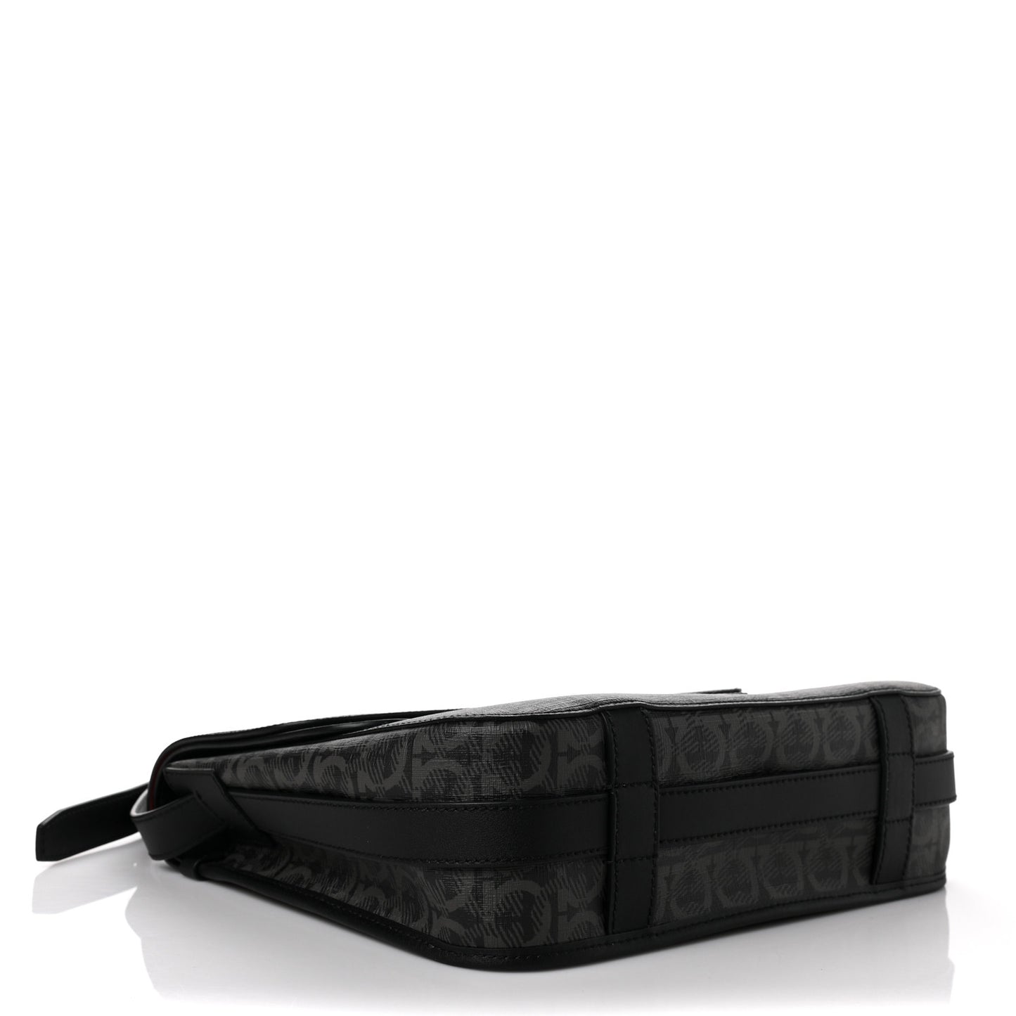 Calfskin Gancini Messenger Bag Black